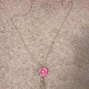 Pink rose necklace